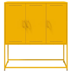 Skříň highboard hořčicově žlutá 100,5 x 39 x 107 cm ocel - obrázek 6