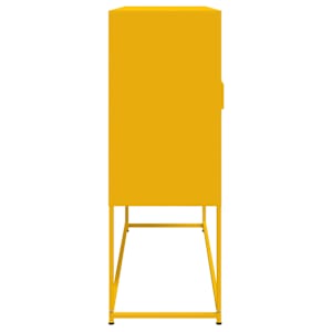Skříň highboard hořčicově žlutá 100,5 x 39 x 107 cm ocel - obrázek 7