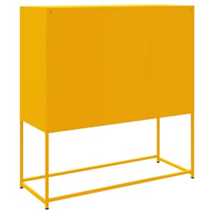 Skříň highboard hořčicově žlutá 100,5 x 39 x 107 cm ocel - obrázek 8
