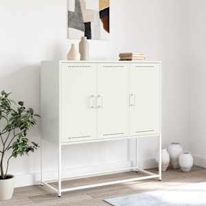 Skříň highboard bílá 100,5 x 39 x 107 cm ocel - obrázek 3