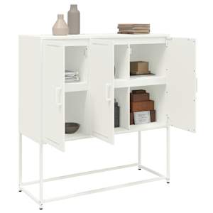 Skříň highboard bílá 100,5 x 39 x 107 cm ocel - obrázek 4