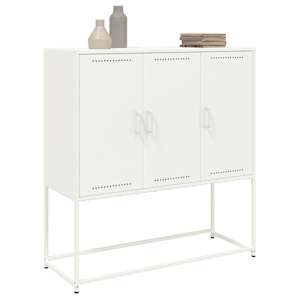 Skříň highboard bílá 100,5 x 39 x 107 cm ocel - obrázek 5
