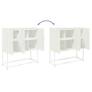 Skříň highboard bílá 100,5 x 39 x 107 cm ocel - obrázek 9