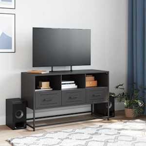 TV skříňka černá 100,5 x 39 x 60,5 cm ocel - obrázek 3