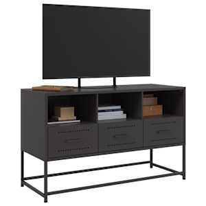 TV skříňka černá 100,5 x 39 x 60,5 cm ocel - obrázek 4