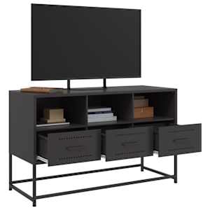 TV skříňka černá 100,5 x 39 x 60,5 cm ocel - obrázek 5