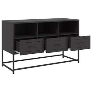 TV skříňka černá 100,5 x 39 x 60,5 cm ocel - obrázek 9