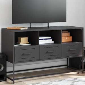 TV skříňka černá 100,5 x 39 x 60,5 cm ocel - obrázek 1