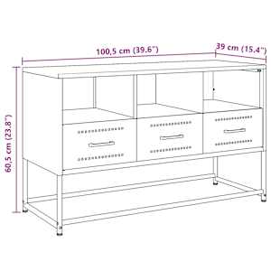 TV skříňka antracitová 100,5 x 39 x 60,5 cm ocel - obrázek 12