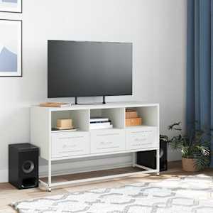 TV skříňka bílá 100,5 x 39 x 60,5 cm ocel - obrázek 3