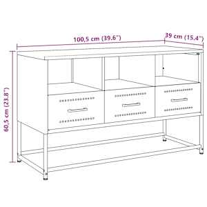 TV skříňka bílá 100,5 x 39 x 60,5 cm ocel - obrázek 12