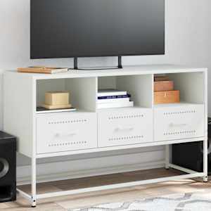 TV skříňka bílá 100,5 x 39 x 60,5 cm ocel - obrázek 1