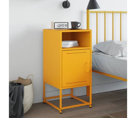 vidaXL Nachttisch Senfgelb 36x39x78 cm Stahl