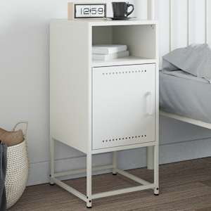 Nočna omarica bela 36x39x78 cm jeklo