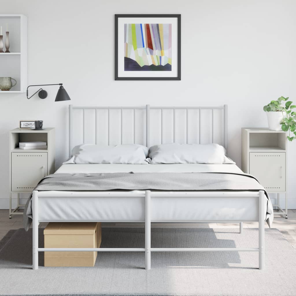 vidaXL Mesas de cabeceira 2 pcs 36x39x78 cm aço branco
