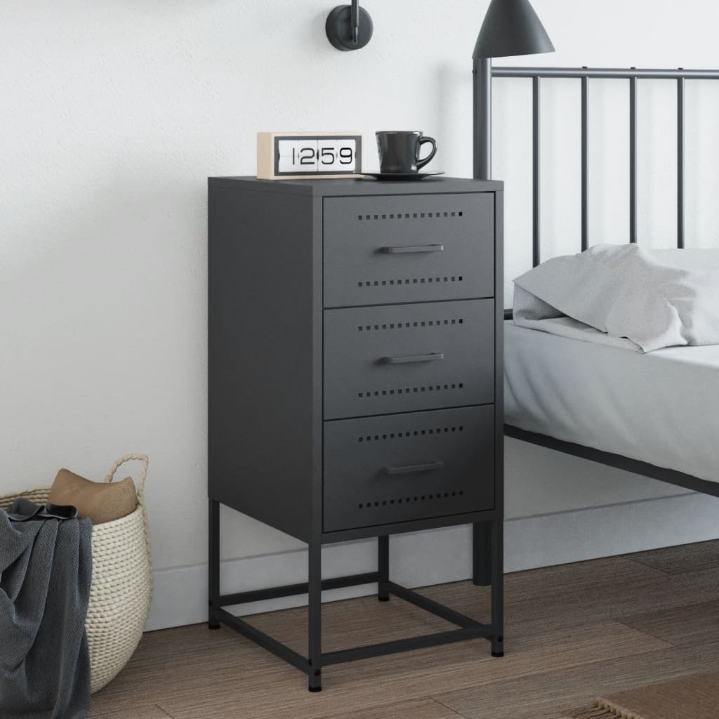vidaXL Nachtkastje 36x39x78 cm staal antracietkleurig afbeelding