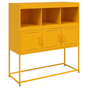 vidaXL puhvetkapp, sinepikollane, 100,5x39x107 cm, teras