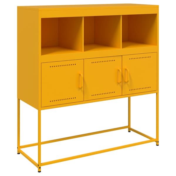vidaXL puhvetkapp, sinepikollane, 100,5x39x107 cm, teras