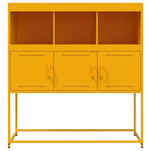 Příborník hořčicově žlutý 100,5 x 39 x 107 cm ocel - obrázek 6