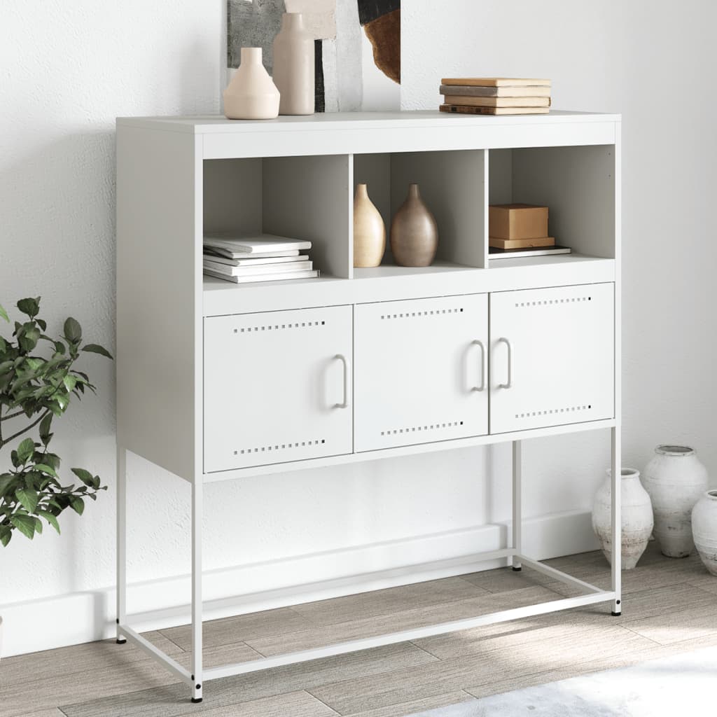 vidaXL Sideboard Weiß 100,5x39x107 cm Stahl