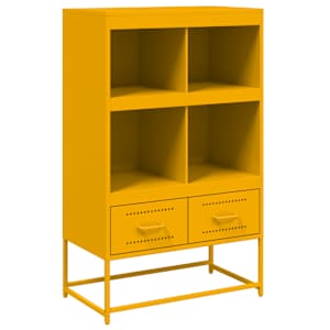 Skříň highboard hořčicově žlutá 68x39x111,5 cm ocel - obrázek 2