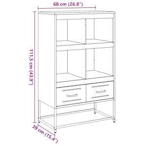 Skříň highboard hořčicově žlutá 68x39x111,5 cm ocel - obrázek 12