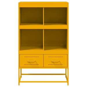 Skříň highboard hořčicově žlutá 68x39x111,5 cm ocel - obrázek 4
