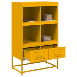 Skříň highboard hořčicově žlutá 68x39x111,5 cm ocel - obrázek 9