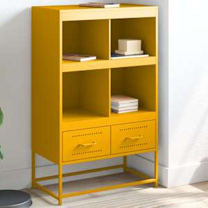 Skříň highboard hořčicově žlutá 68x39x111,5 cm ocel - obrázek 1