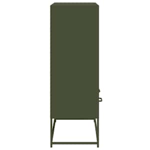 Skříň highboard olivově zelená 68 x 39 x 111,5 cm ocel - obrázek 5