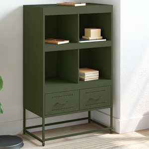 Skříň highboard olivově zelená 68 x 39 x 111,5 cm ocel - obrázek 1