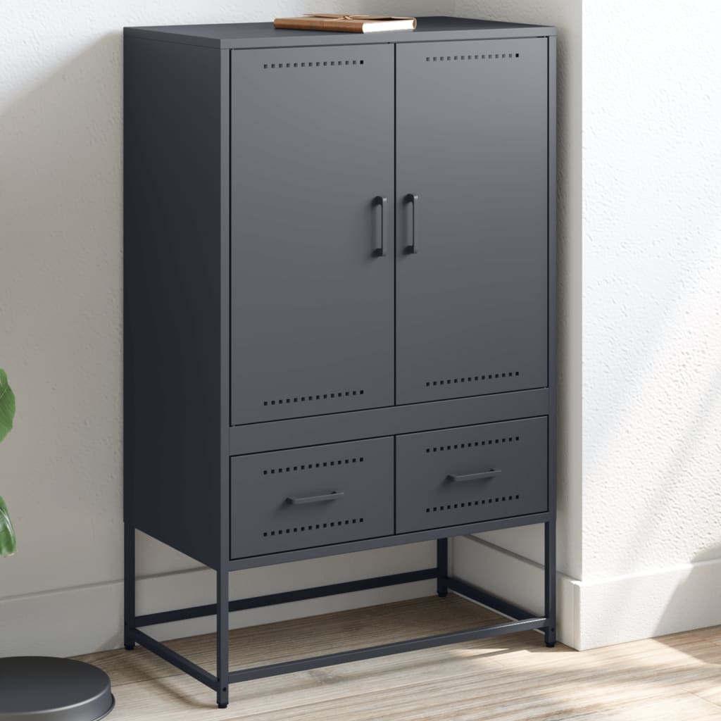 vidaXL Highboard Anthrazit 68x39x111,5 cm Kaltgewalzter Stahl