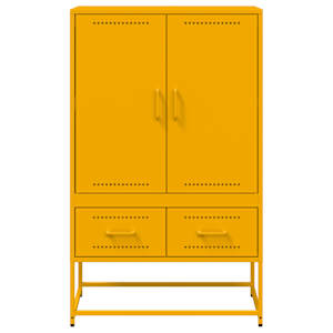 Skříň highboard hořčicově žlutá 68x39x111,5 cm ocel - obrázek 4