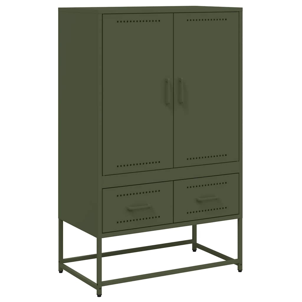 vidaXL Skříň highboard olivově zelená 68 x 39 x 111,5 cm ocel