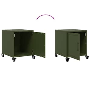 Noční stolek olivově zelený 36 x 39 x 43,5 cm ocel - obrázek 9
