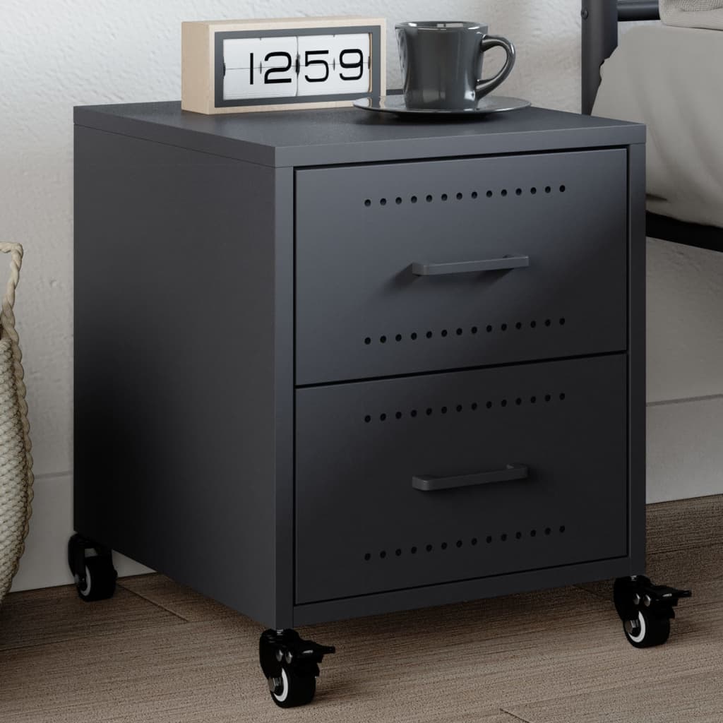 Photos - Storage Сabinet VidaXL Bedside Cabinet Anthracite 36x39x43.5 cm Steel 