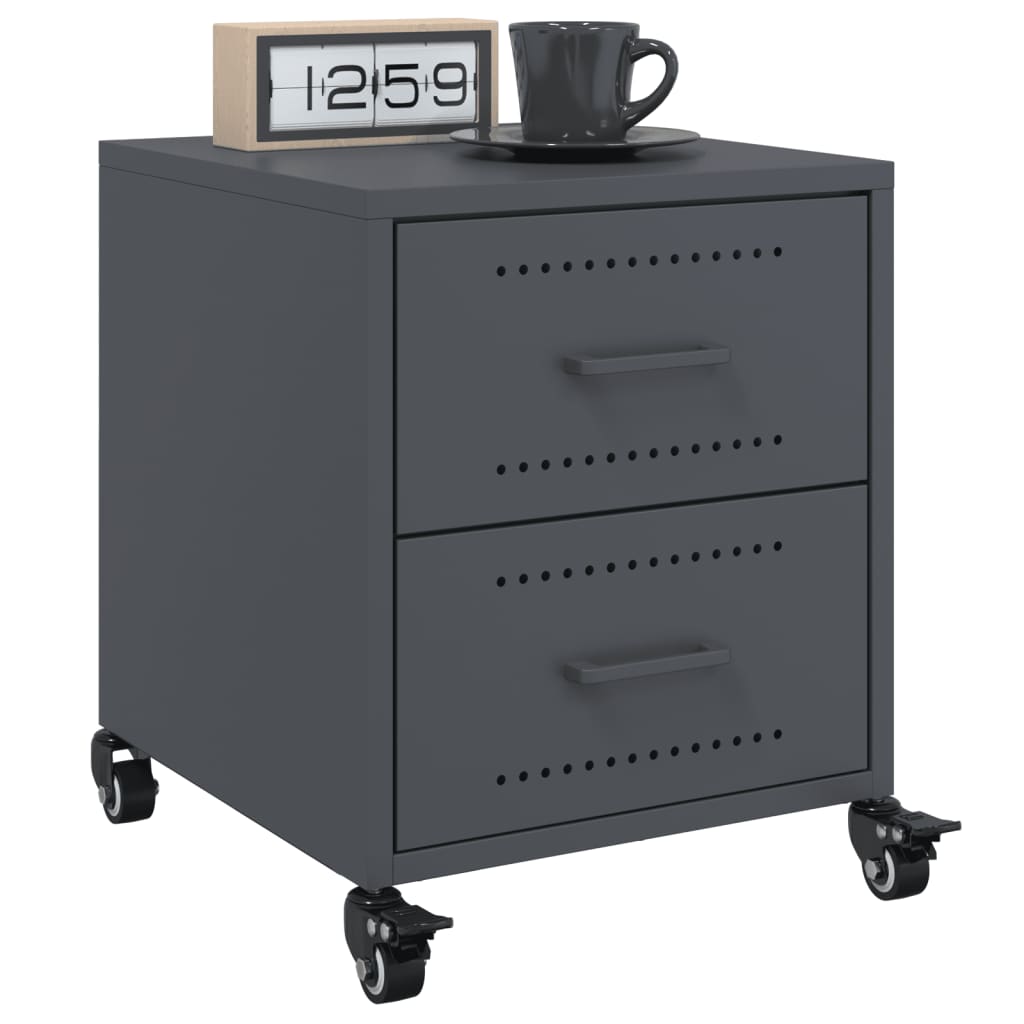 Photos - Storage Сabinet VidaXL Bedside Cabinets 2 pcs Anthracite 36x39x43.5 cm Steel 