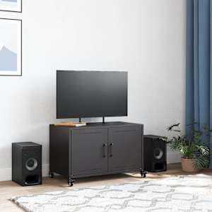 TV skříňka černá 68 x 39 x 43,5 cm ocel - obrázek 3