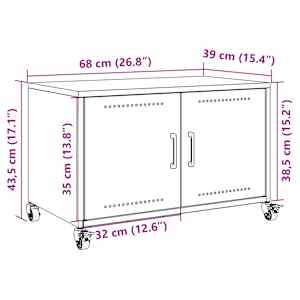 TV skříňka černá 68 x 39 x 43,5 cm ocel - obrázek 13