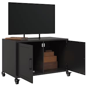 TV skříňka černá 68 x 39 x 43,5 cm ocel - obrázek 4