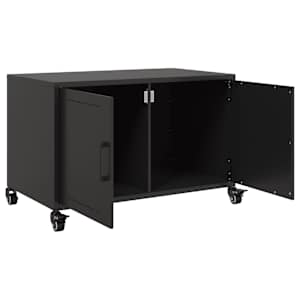 TV skříňka černá 68 x 39 x 43,5 cm ocel - obrázek 9
