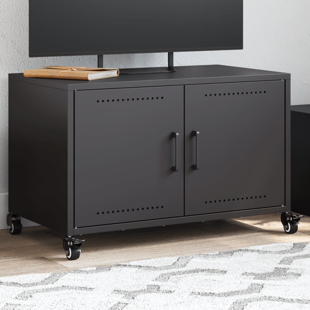 TV-Schrank Schwarz 68x39x43,5 cm Kaltgewalzter Stahl