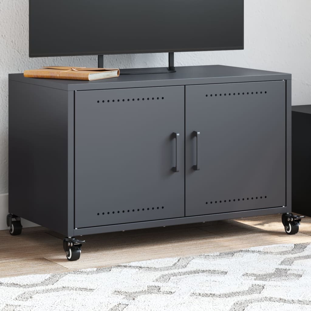 vidaXL TV-Schrank Anthrazit 68x39x43,5 cm Kaltgewalzter Stahl