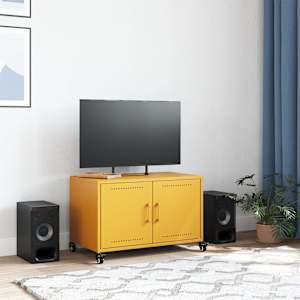 TV skříňka hořčicově žlutá 68 x 39 x 43,5 cm ocel - obrázek 3