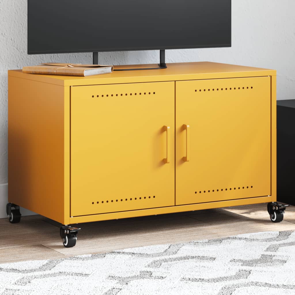 TV-Schrank Senfgelb 68x39x43,5 cm Kaltgewalzter Stahl