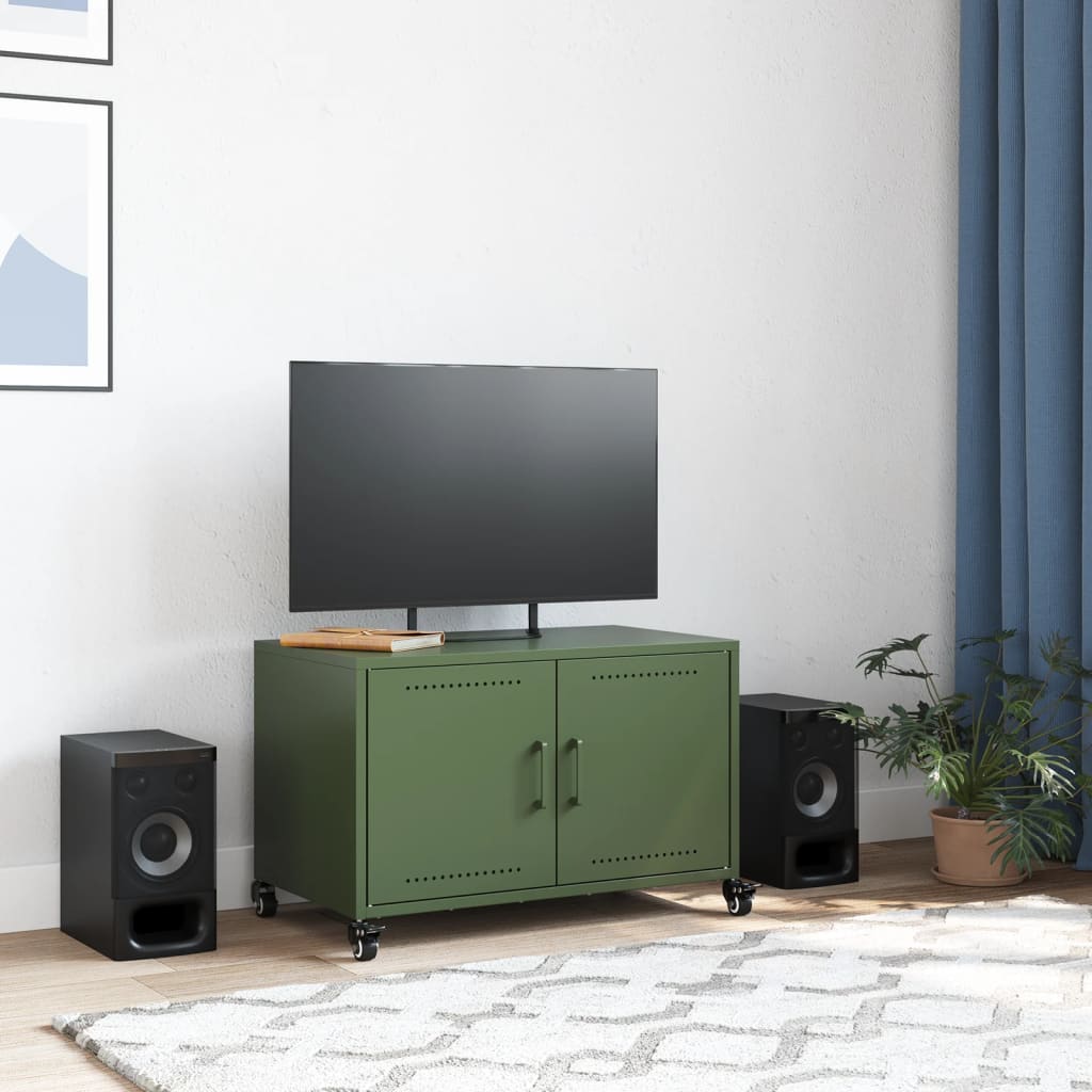 vidaXL olívazöld acél TV-szekrény 68 x 39 x 43,5 cm