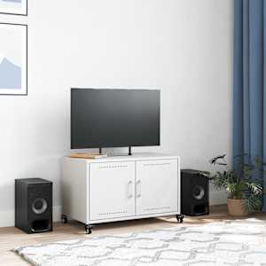 TV skříňka bílá 68 x 39 x 43,5 cm ocel - obrázek 3