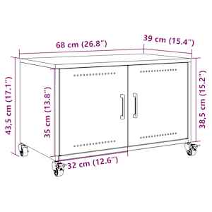 TV skříňka bílá 68 x 39 x 43,5 cm ocel - obrázek 13