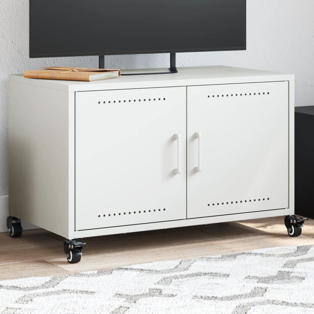 vidaXL TV-Schrank Weiß 68x39x43,5 cm Kaltgewalzter Stahl