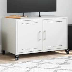 TV skříňka bílá 68 x 39 x 43,5 cm ocel - obrázek 1